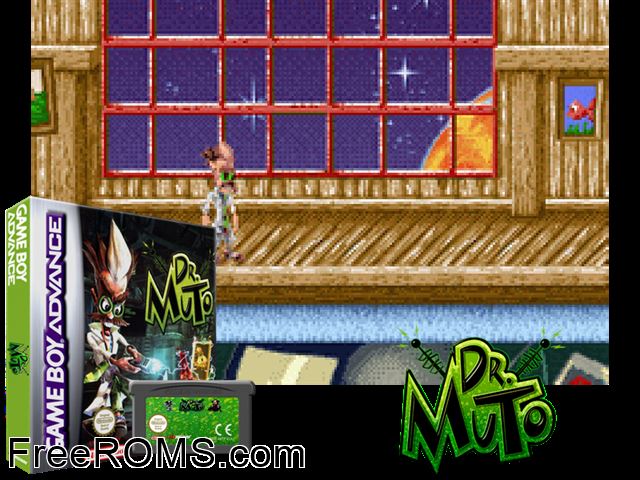 Dr. Muto Gameboy Advance game showing 3D box cover and gameplay screenshot